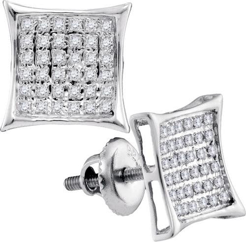 925 Sterling Silver White 0.25CTW DIAMOND MICRO-PAVE EARRINGS