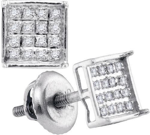 925 Sterling Silver White 0.10CTW DIAMOND MICRO-PAVE EARRINGS