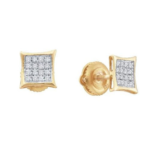 925 Sterling Silver Yellow 0.10CTW DIAMOND MICRO PAVE EARRINGS