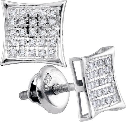 925 Sterling Silver White 0.15CTW DIAMOND MICRO-PAVE EARRINGS