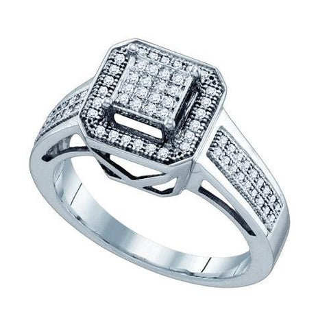 10KT White Gold 0.25CTW DIAMOND  MICRO PAVE  RING