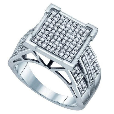 10KT White Gold 0.50CTW DIAMOND  MICRO PAVE RING