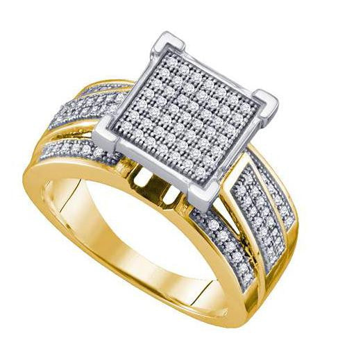 10KT Yellow Gold 0.33CTW DIAMOND MICRO PAVE RING