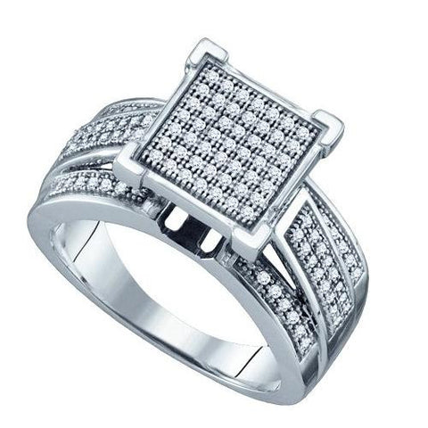 10KT White Gold 0.33CTW DIAMOND  MICRO PAVE RING