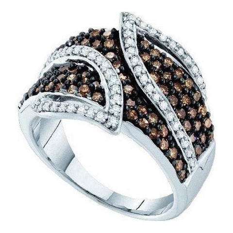 10KT White Gold 1.00CT COGNAC DIAMOND LADIES   FASHION BAND