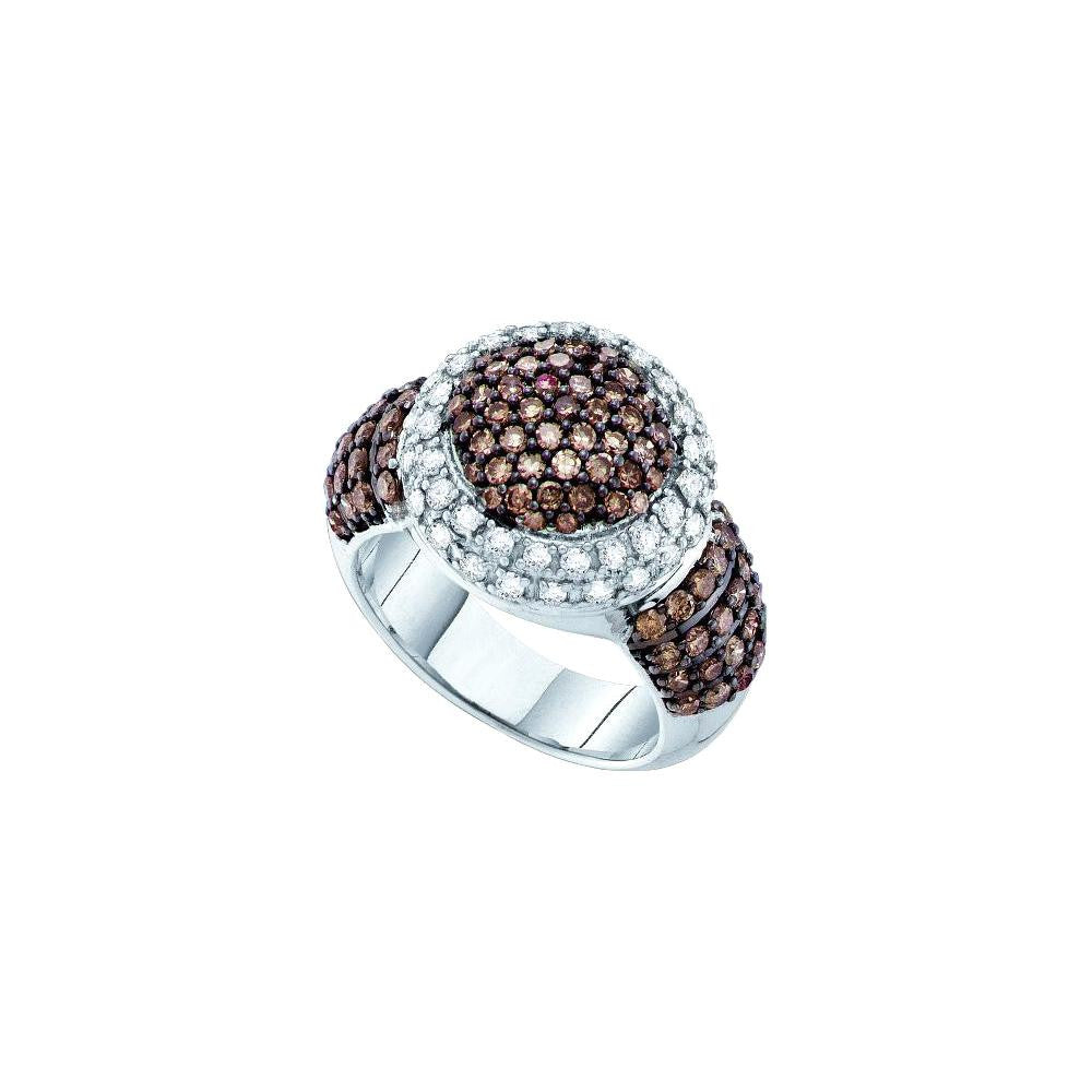 2 CTW-Diamond BROWN CLUSTER RING