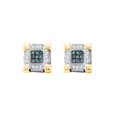 1-4CT-Diamond MICRO-PAVE BLUE EARRINGS