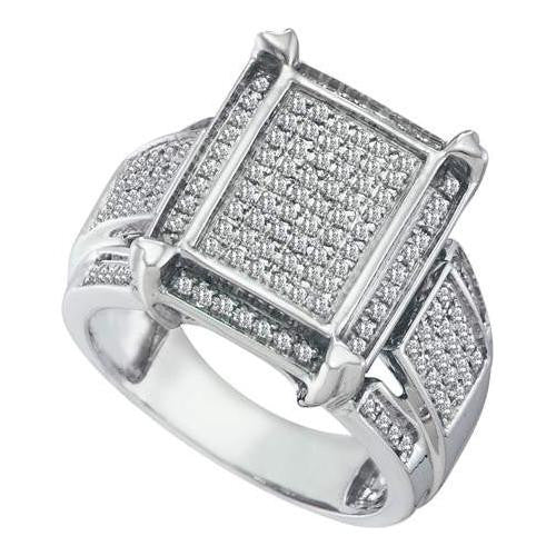 925 Sterling Silver White 0.45CTW DIAMOND MICRO PAVE RING