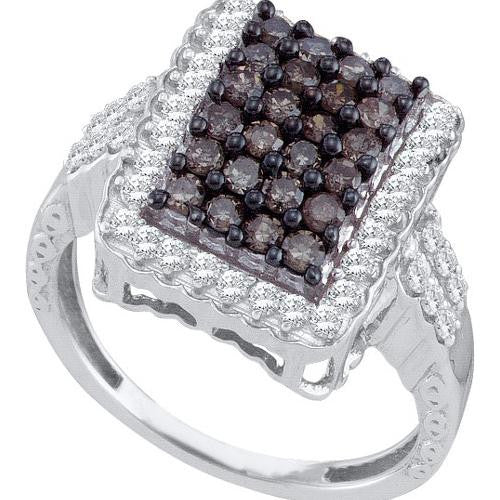 10KT White Gold 1.00CTW COGNAC DIAMOND FASHION RING