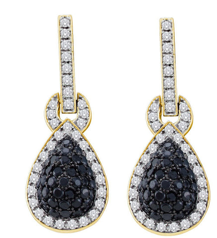 1 3-4CTW-Diamond BLACK  EARRING