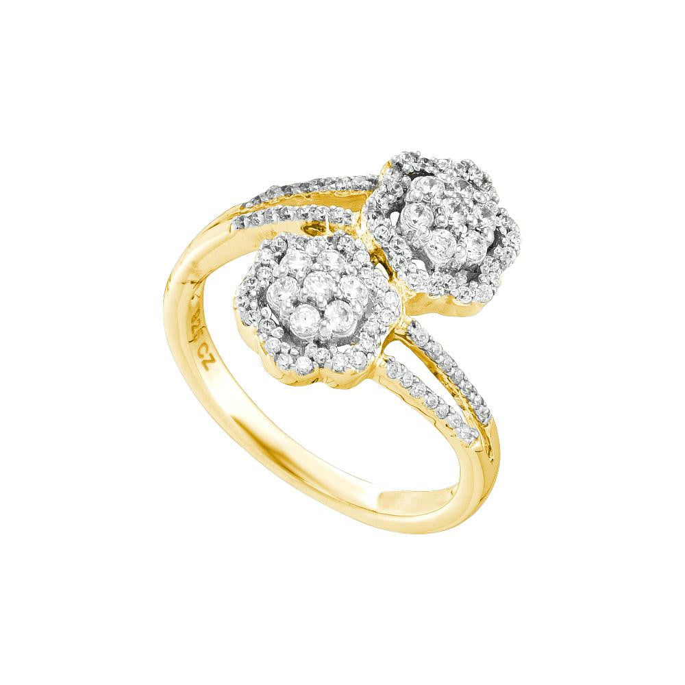 1-2CTW-Diamond FLOWER RING