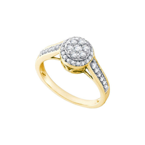 1-2CTW-Diamond FLOWER RING