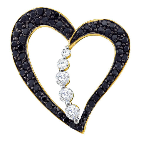 1-2CT-Diamond BLACK HEART PENDANT