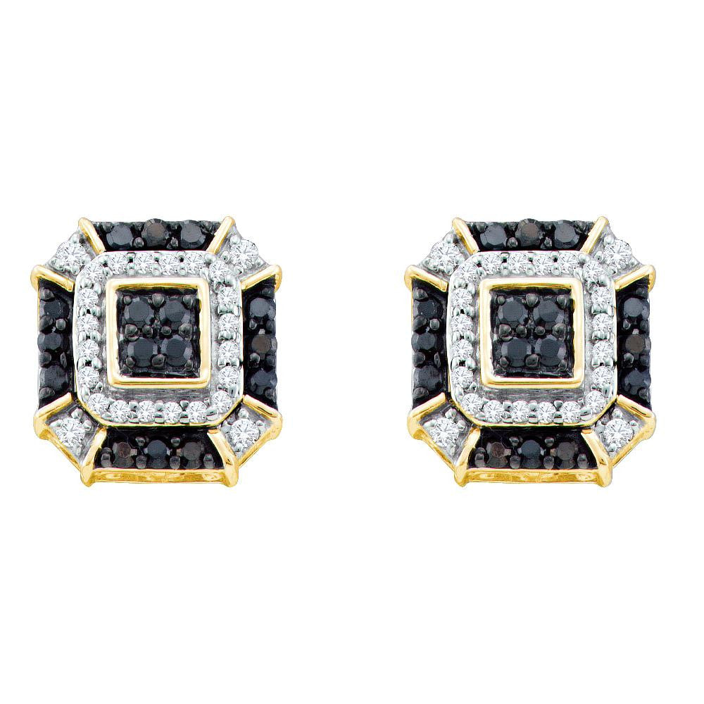 1-2CTW-Diamond BLACK  EARRINGS