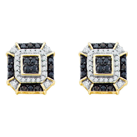 1-2CTW-Diamond BLACK  EARRINGS