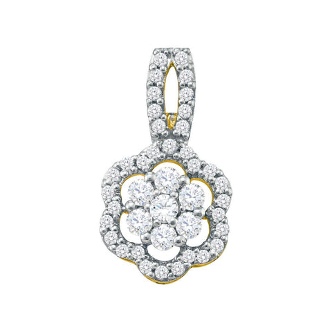 1-3CTW-Diamond FLOWER PENDANT