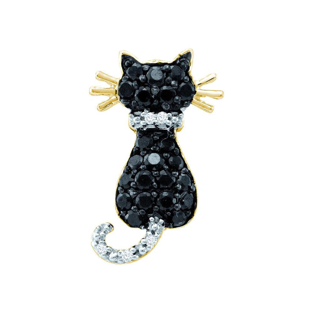 1-3CTW-Diamond BLACK CAT PENDANT