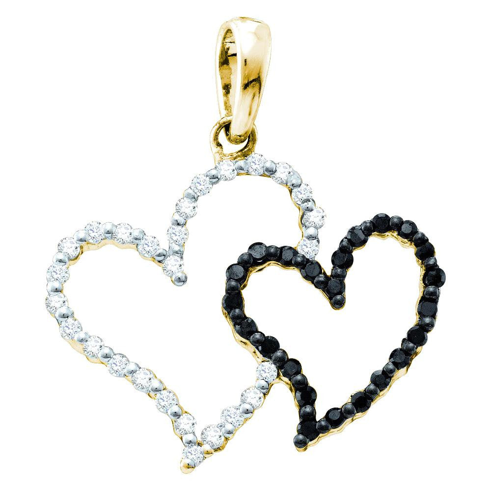 1-6CT-Diamond HEART BLACK PENDANT