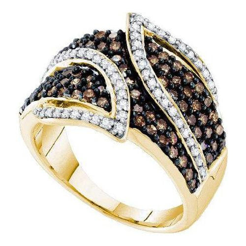 10KT Yellow Gold 1.00CTW COGNAC DIAMOND LADIES  FASHION BAND