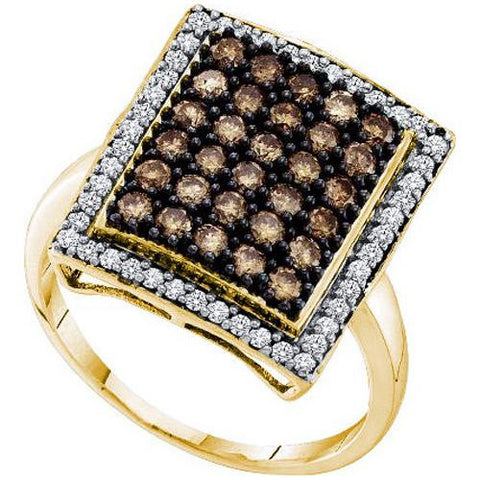 10K Yellow-gold 1.00CTW COGNAC DIAMOND FASHION  RING