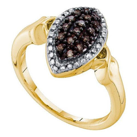 10KT Yellow Gold 0.22CT COGNAC DIAMOND LADIES FASHION RING