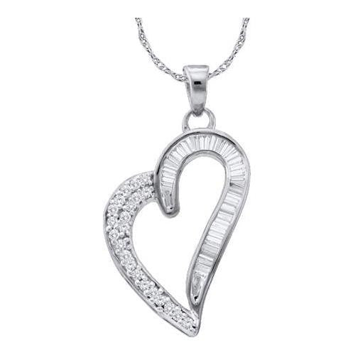 10KT White Gold 0.25CTW DIAMOND FASHION PENDANT