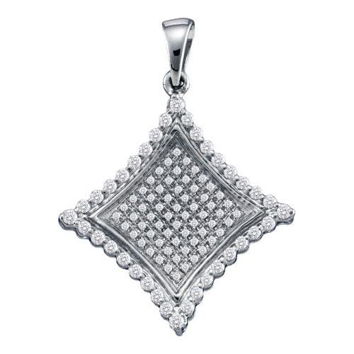 10KT White Gold 0.51CTW DIAMOND LADIES MICRO PAVE PENDANT