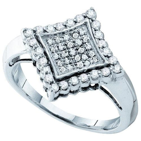 10KT White Gold 0.29CTW DIAMOND LADIES MICRO PAVE RING