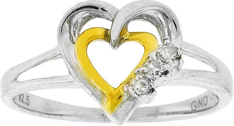 0.03CT-Diamond HEART RING