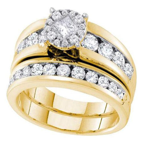 14K Yellow-gold 1.76CT DIAMOND SOLIEL BRIDAL SET