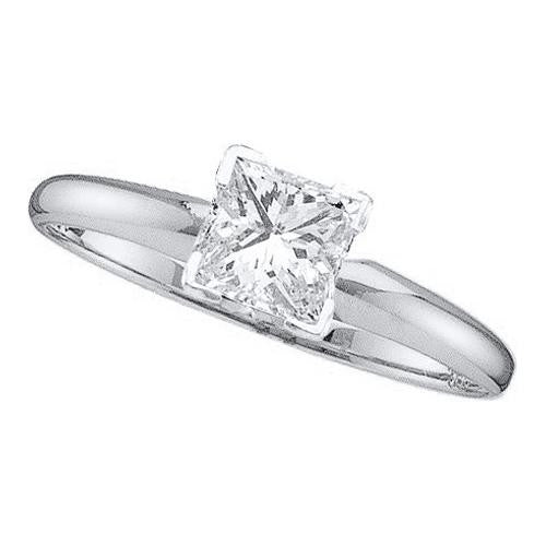 14KT White Gold 0.20CTW (EXCE) PRINCESS DIAMOND RING