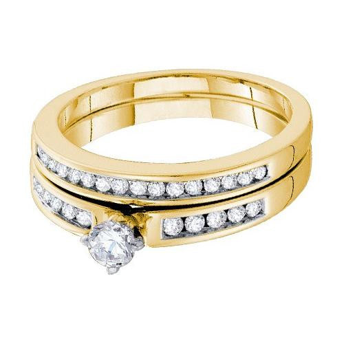 10KT Yellow Gold 0.47CTW DIAMOND ROUND CENTER BRIDAL SET