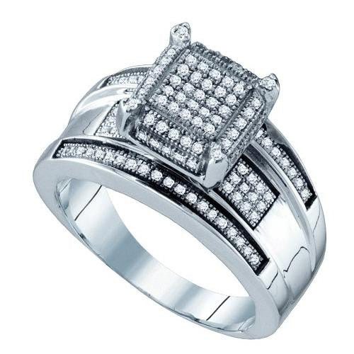 10KT White Gold 0.35CTW DIAMOND  MICRO  PAVE RING