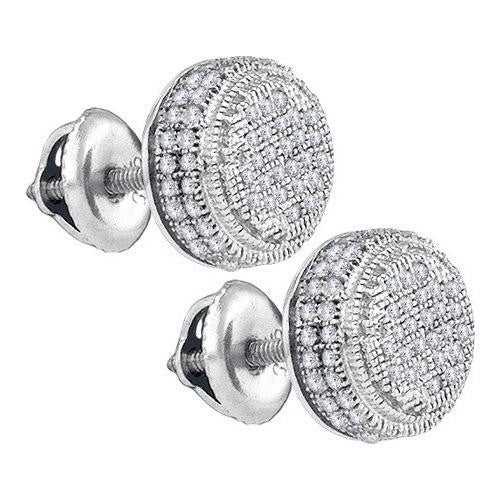 925 Sterling Silver White 0.50CT DIAMOND MICRO-PAVE EARRINGS