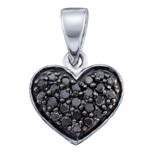 10KT White Gold 0.24CTW DIAMOND  HEART PENDANT