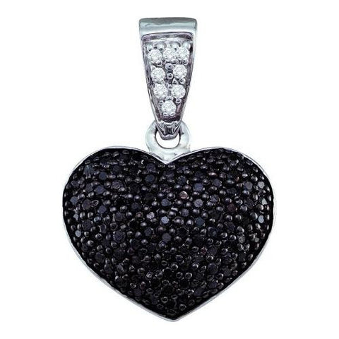 10KT White Gold 0.55CTW DIAMOND  HEART PENDANT