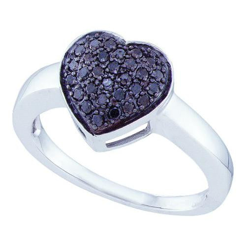 10KT White Gold 0.29CTW DIAMOND  HEART RING