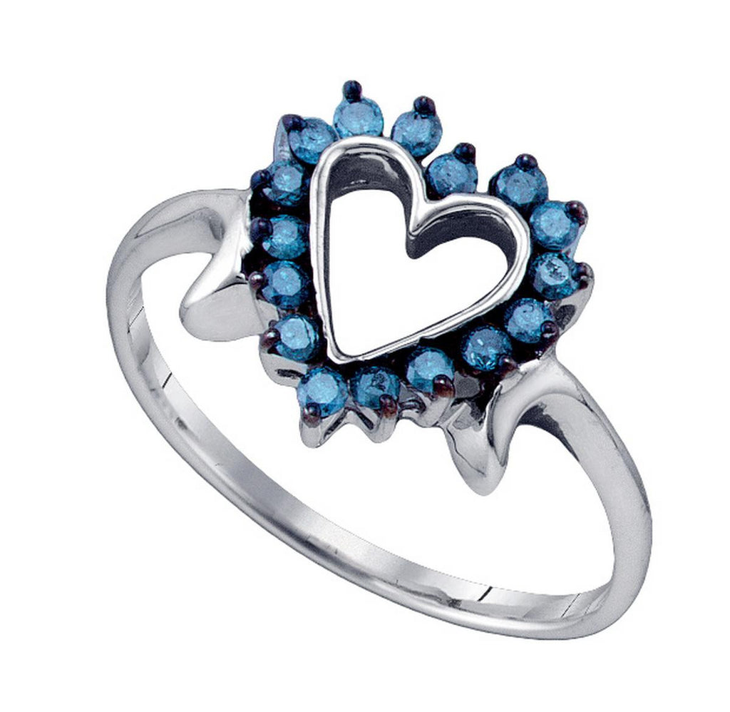 1-4CT-Diamond HEART BLUE RING