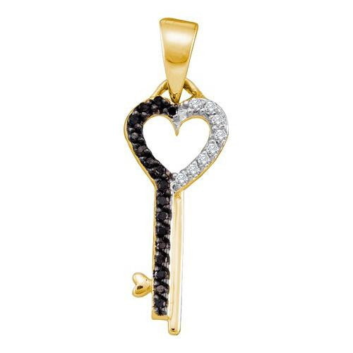 10KT Yellow Gold 0.12CTW DIAMOND KEY PENDANT