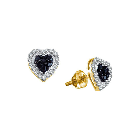 1-3CT-Diamond BLACK HEART EARRING