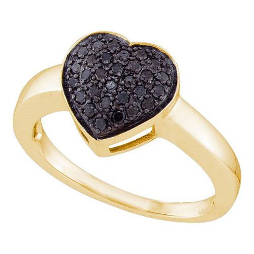 10KT Yellow Gold 0.29CTW DIAMOND HEART RING