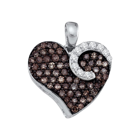 3-4CTW-Diamond HEART BROWN PENDANT