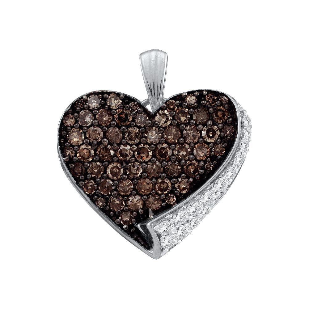 7-8CT-Diamond HEART BROWN PENDANT