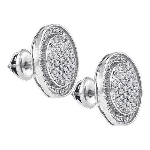 925 Sterling Silver White 0.50CT DIAMOND MICRO-PAVE EARRINGS