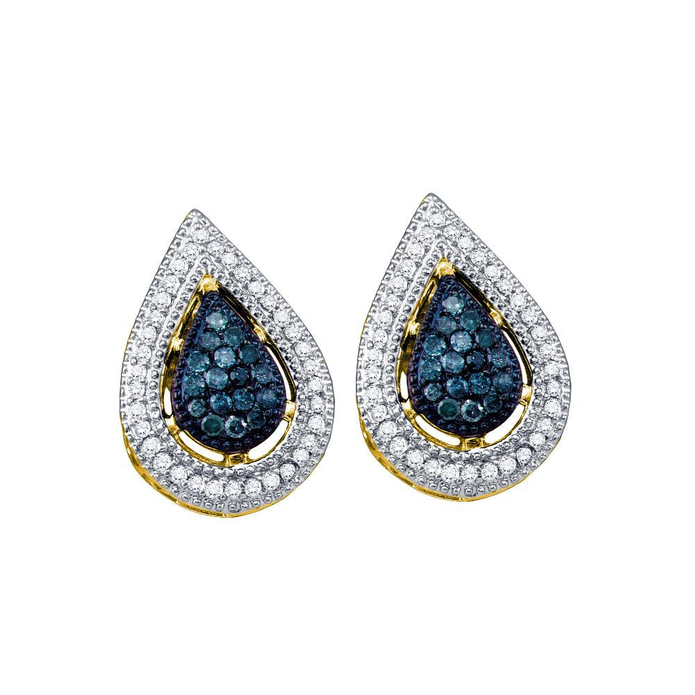 3-8CT-Diamond FASHION BLUE EARRINGS