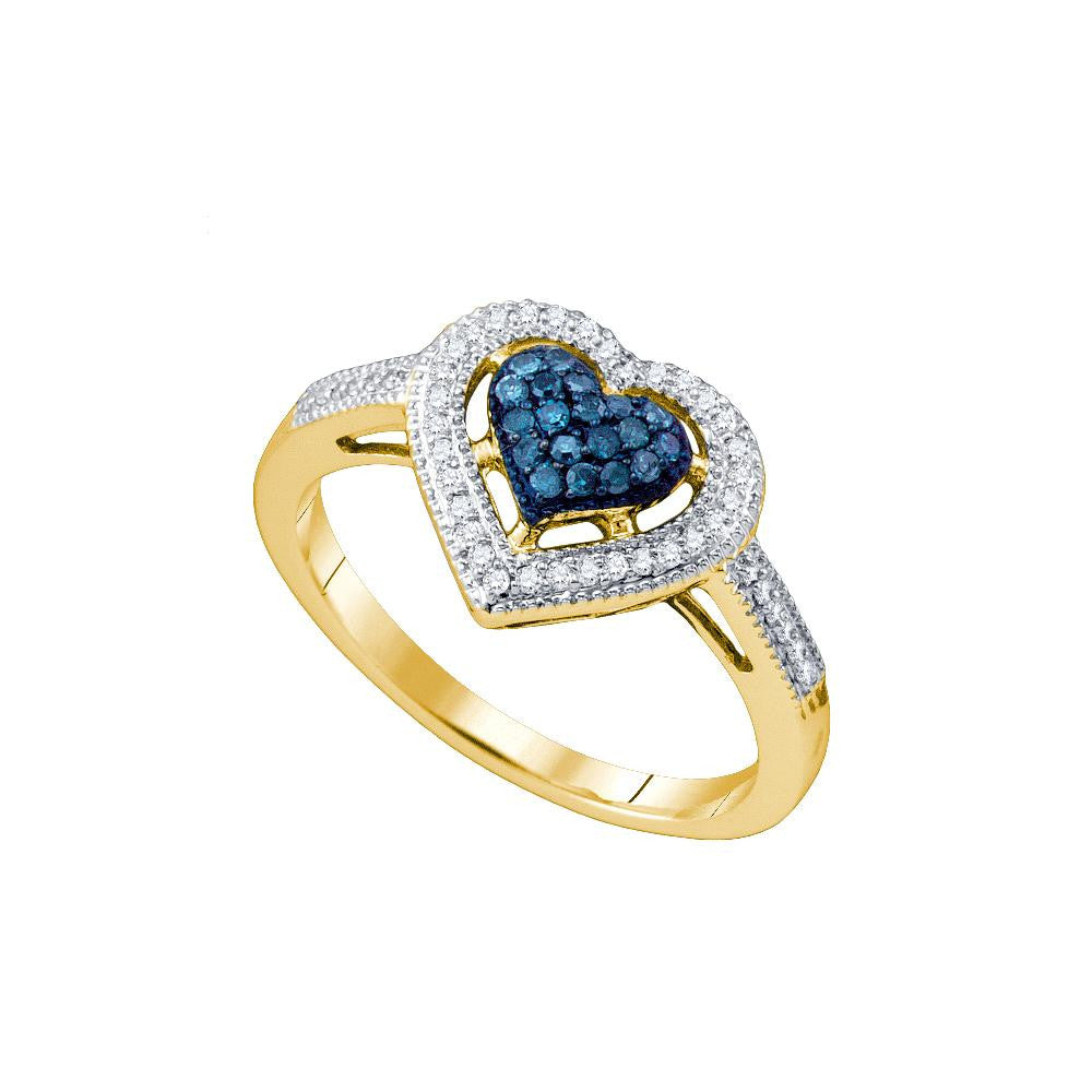 1-4CT-Diamond HEART BLUE RING