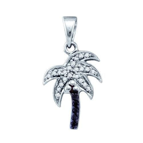 10KT White Gold 0.12CTW DIAMOND  TREE PENDANT