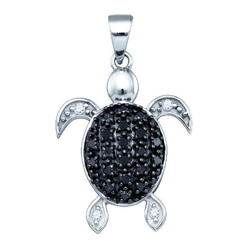 10KT White Gold 0.32CT DIAMOND TORTOISE PENDNAT