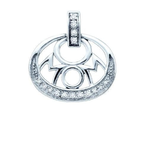 925 Sterling Silver White 0.12CTW DIAMOND MOM PENDANT