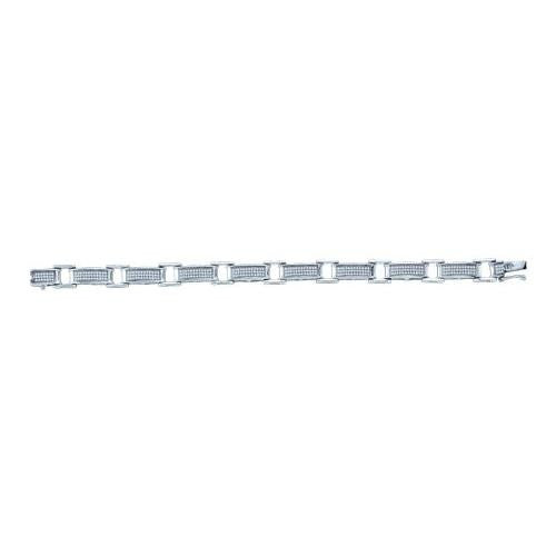 925 Sterling Silver White 0.96CTW DIAMOND MICRO-PAVE BRACELET